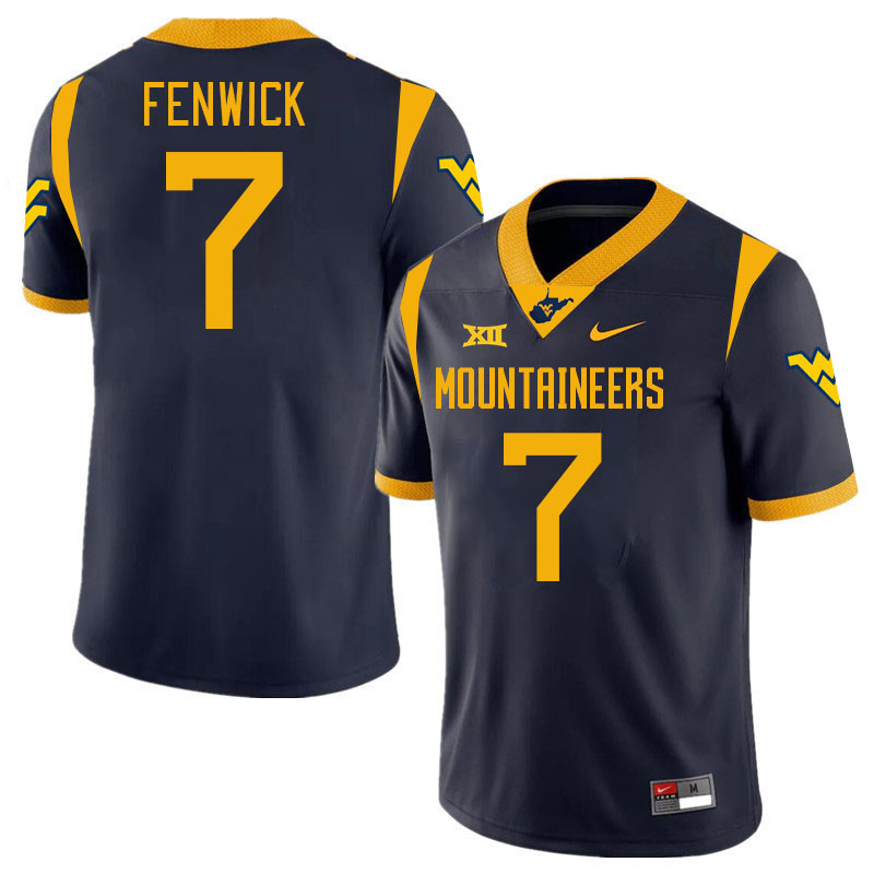 Men #7 Abe Fenwick West Virginia Mountaineers College 2024 New Uniforms Football Jerseys Stitched Sa